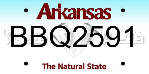 BBQ2591 Arkansas License Plate
