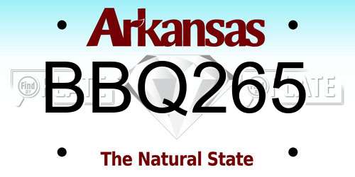 BBQ265 Arkansas License Plate
