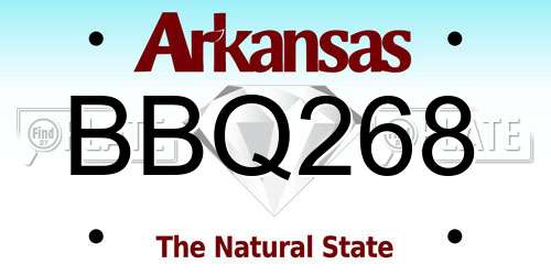 BBQ268 Arkansas License Plate
