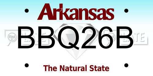 BBQ26B Arkansas License Plate