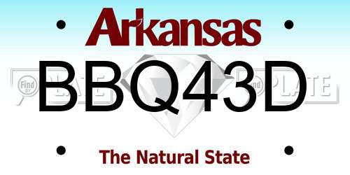 BBQ43D Arkansas License Plate