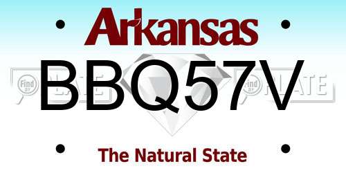 BBQ57V Arkansas License Plate