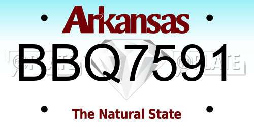 BBQ7591 Arkansas License Plate