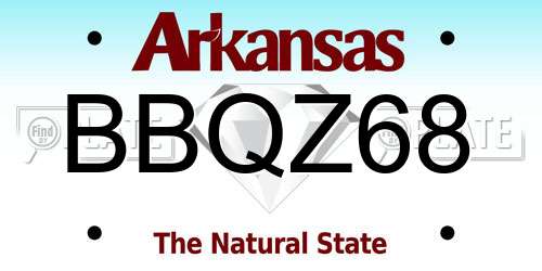 BBQZ68 Arkansas License Plate