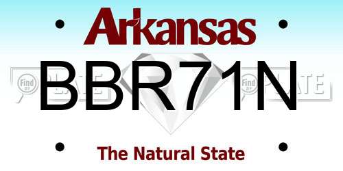 BBR71N Arkansas License Plate