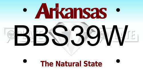 BBS39W Arkansas License Plate