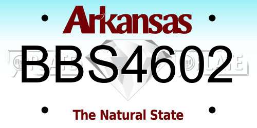 BBS4602 Arkansas License Plate