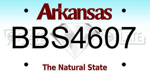 BBS4607 Arkansas License Plate