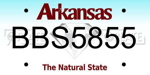 BBS5855 Arkansas License Plate
