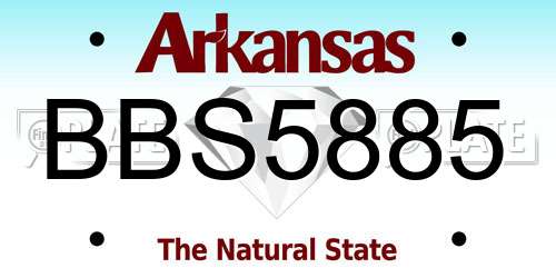 BBS5885 Arkansas License Plate