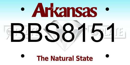 BBS8151 Arkansas License Plate