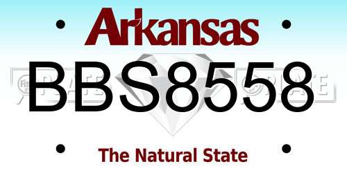 BBS8558 Arkansas License Plate