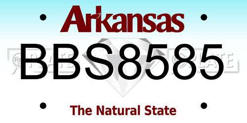 BBS8585 Arkansas License Plate