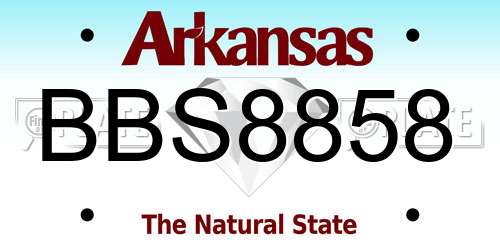 BBS8858 Arkansas License Plate