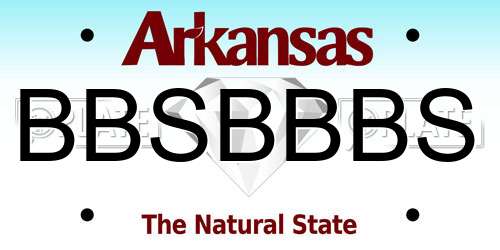 BBSBBBS Arkansas License Plate