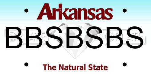 BBSBSBS Arkansas License Plate