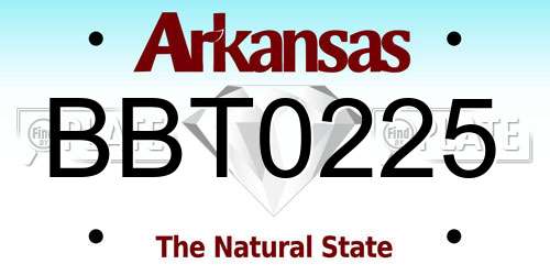 BBT0225 Arkansas License Plate