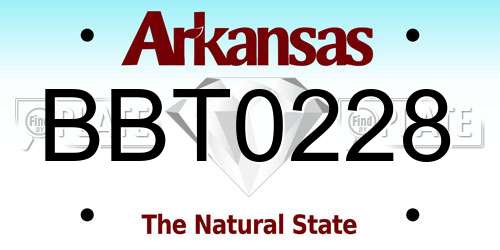 BBT0228 Arkansas License Plate