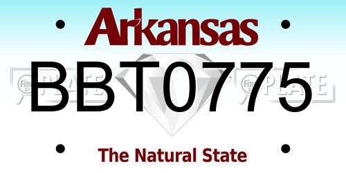 BBT0775 Arkansas License Plate