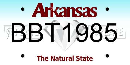 BBT1985 Arkansas License Plate