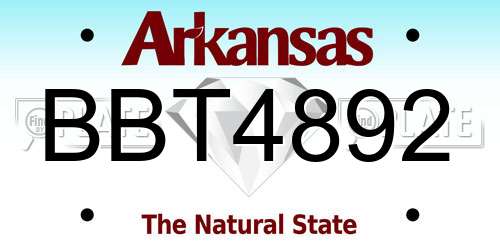 BBT4892 Arkansas License Plate