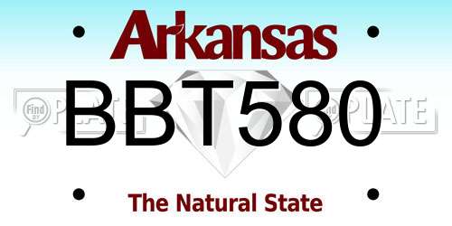 BBT580 Arkansas License Plate