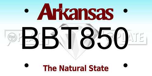 BBT850 Arkansas License Plate