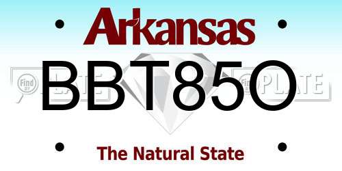BBT85O Arkansas License Plate
