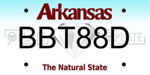 BBT88D Arkansas License Plate