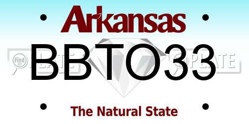 BBTO33 Arkansas License Plate