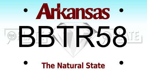 BBTR58 Arkansas License Plate