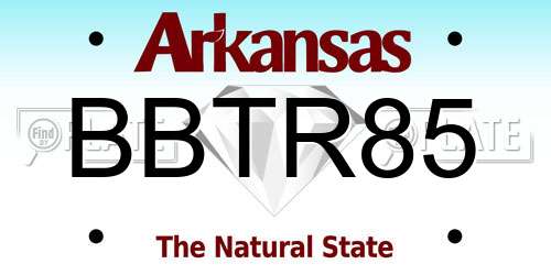 BBTR85 Arkansas License Plate