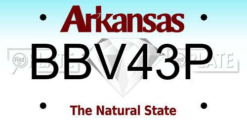 BBV43P Arkansas License Plate