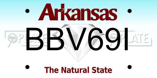 BBV69I Arkansas License Plate