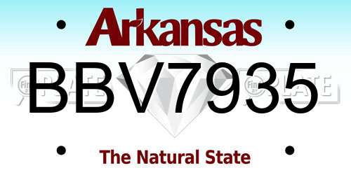 BBV7935 Arkansas License Plate