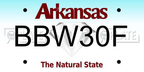BBW30F Arkansas License Plate