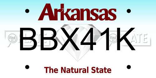 BBX41K Arkansas License Plate