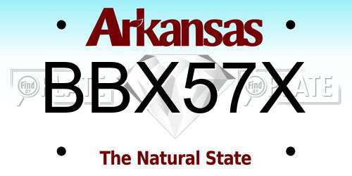 BBX57X Arkansas License Plate