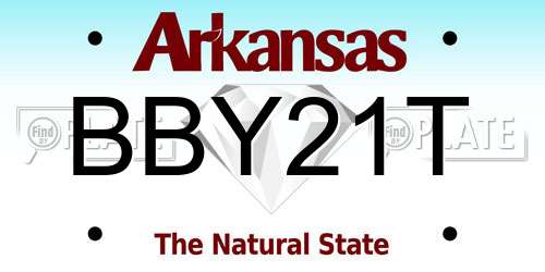 BBY21T Arkansas License Plate