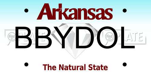 BBYDOL Arkansas License Plate