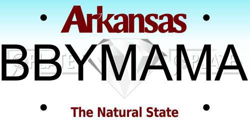 BBYMAMA Arkansas License Plate