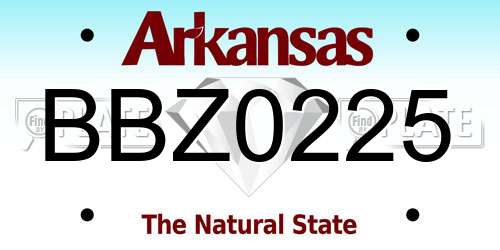 BBZ0225 Arkansas License Plate