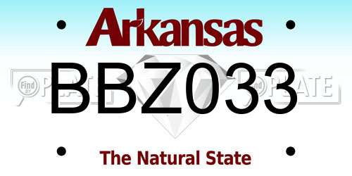 BBZ033 Arkansas License Plate