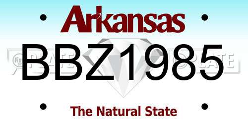 BBZ1985 Arkansas License Plate