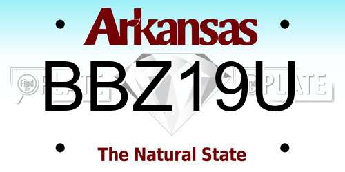 BBZ19U Arkansas License Plate