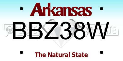 BBZ38W Arkansas License Plate