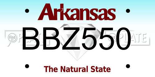 BBZ550 Arkansas License Plate