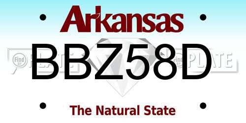 BBZ58D Arkansas License Plate