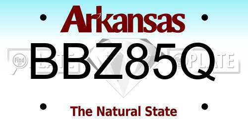 BBZ85Q Arkansas License Plate
