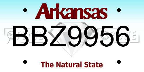 BBZ9956 Arkansas License Plate